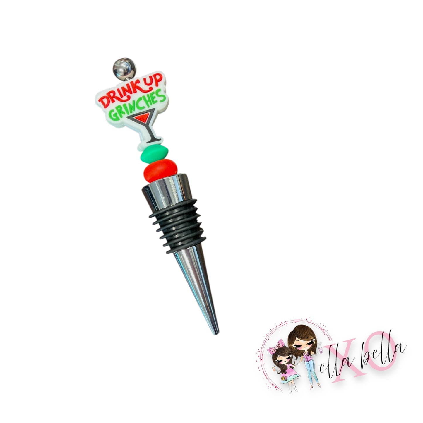 Drink Up Grinches Wine Stopper