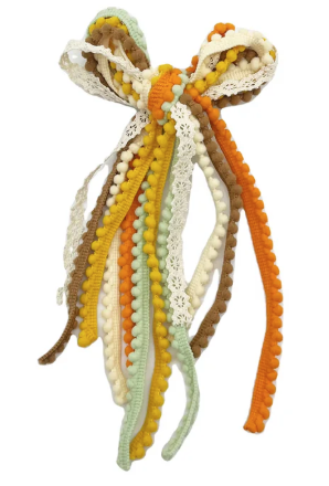 Autumn Trim Messy Hair Bow