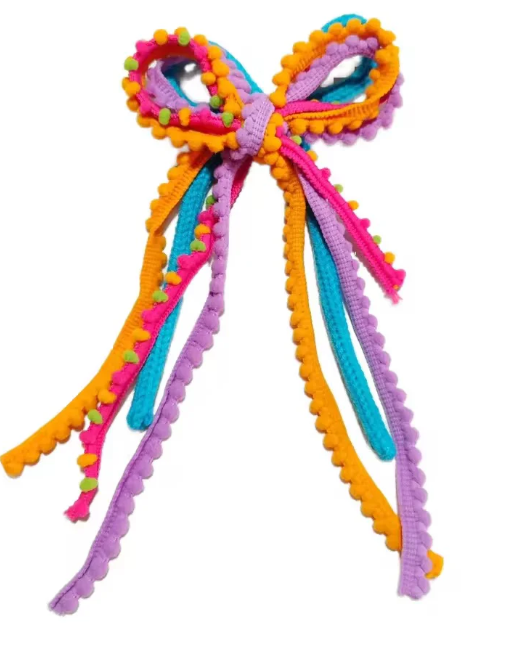 Rainbow Messy Ribbon Bow
