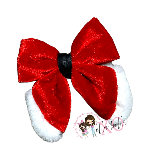 Santa Bow Hair Clip